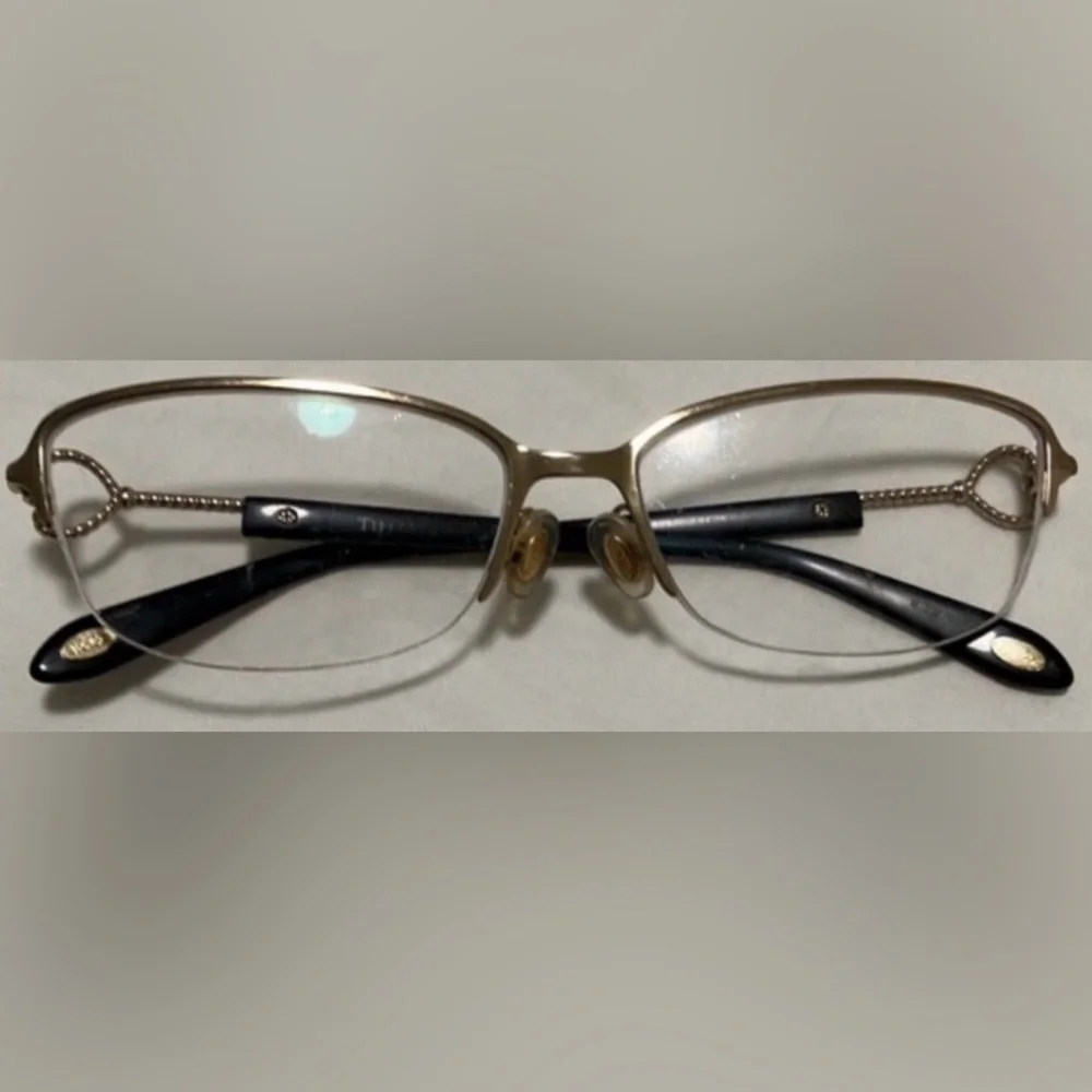 Tiffany & CO Metal Eyeglass Frames Heart & Twist shaped upper shank - Gold Color